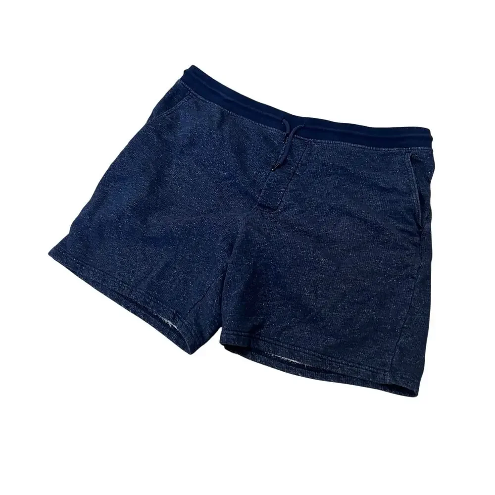 Patagonia Heather Blue Organic Cotton Blend Drawstring Athletic Shorts Mens XL